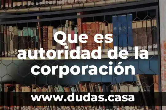 Que es autoridad de la corporación