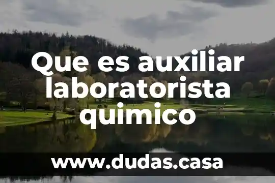 Que es auxiliar laboratorista quimico