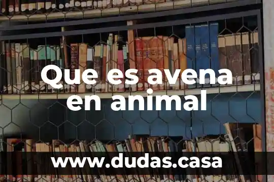 Que es avena en animal