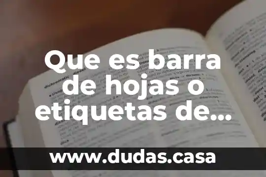 Que es barra de hojas o etiquetas de excel 2016