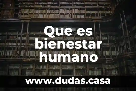 Que es bienestar humano