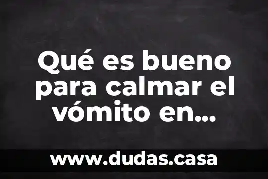Qué es bueno para calmar el vómito en niños