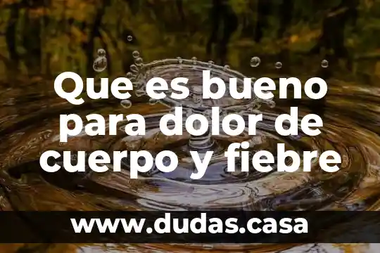 Que es bueno para dolor de cuerpo y fiebre