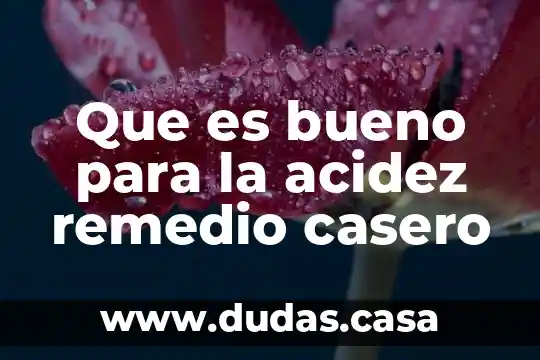 Que es bueno para la acidez remedio casero