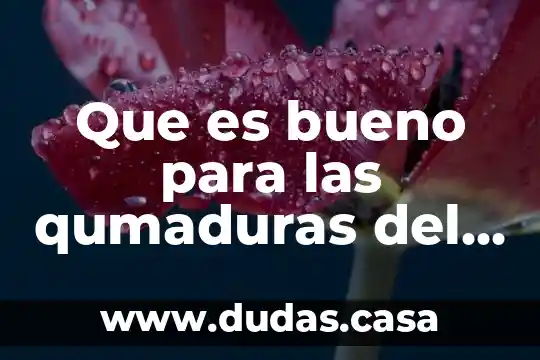 Que es bueno para las qumaduras del zumo