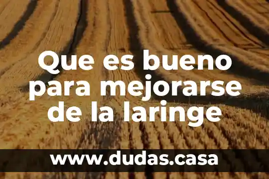 Que es bueno para mejorarse de la laringe
