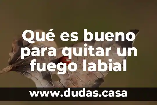 Qué es bueno para quitar un fuego labial