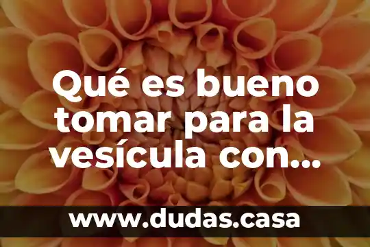 Qué es bueno tomar para la vesícula con piedras