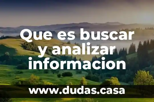 Que es buscar y analizar informacion