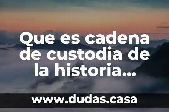 Que es cadena de custodia de la historia clinica