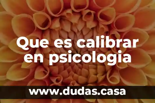 Que es calibrar en psicologia