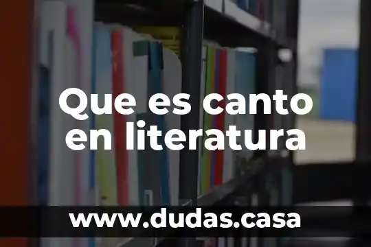 Que es canto en literatura