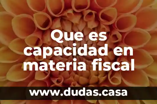 Que es capacidad en materia fiscal