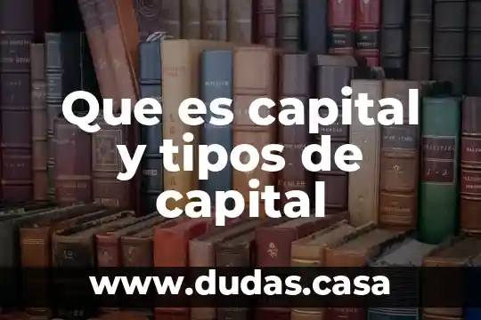 Que es capital y tipos de capital