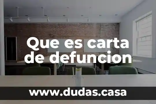 Que es carta de defuncion