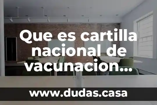 Que es cartilla nacional de vacunacion colores cartillas