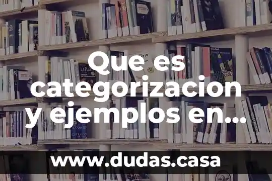 Que es categorizacion y ejemplos en el pensamiento