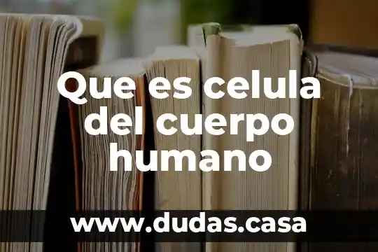 Que es celula del cuerpo humano
