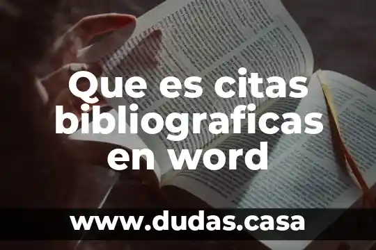 Que es citas bibliograficas en word