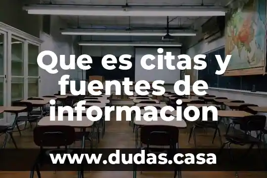Que es citas y fuentes de informacion