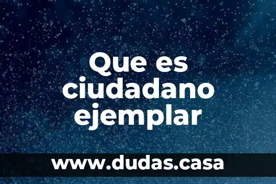 Que es ciudadano ejemplar