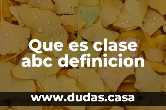Que es clase abc definicion