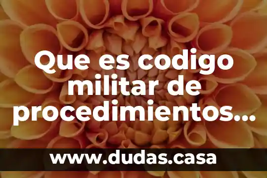 Que es codigo militar de procedimientos penales