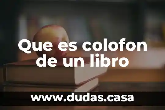 Que es colofon de un libro