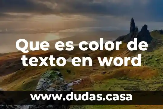 Que es color de texto en word