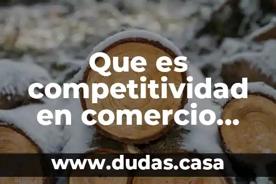 Que es competitividad en comercio exterior