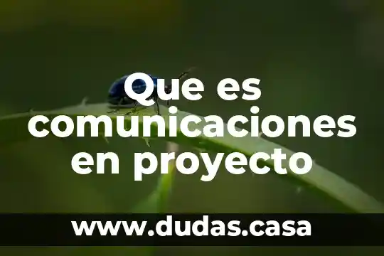 Que es comunicaciones en proyecto