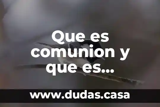 Que es comunion y que es comunidad