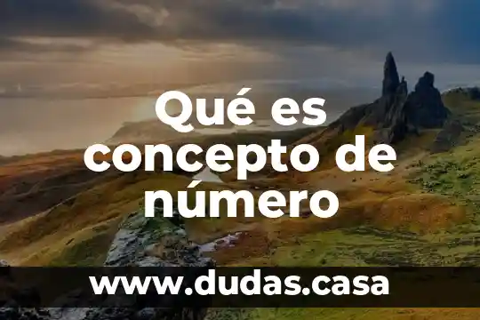 Qué es concepto de número