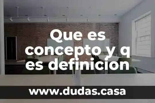 Que es concepto y q es definicion