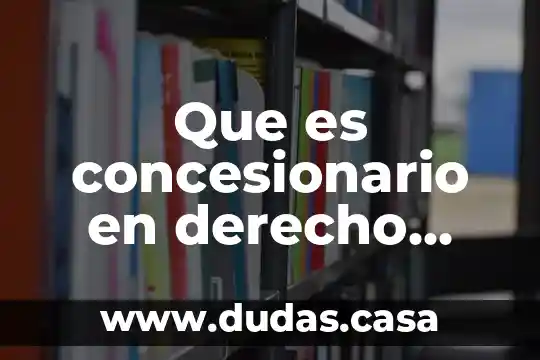 Que es concesionario en derecho administrativo
