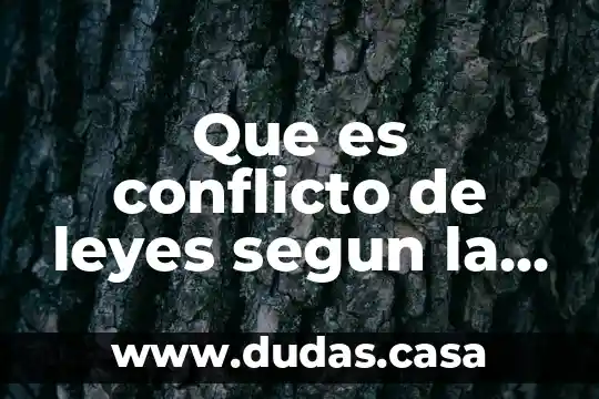 Que es conflicto de leyes segun la doctrina