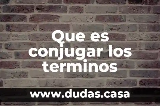 Que es conjugar los terminos