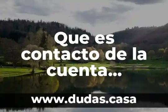 Que es contacto de la cuenta publicitaria