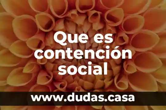 Que es contención social