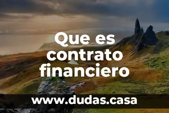 Que es contrato financiero