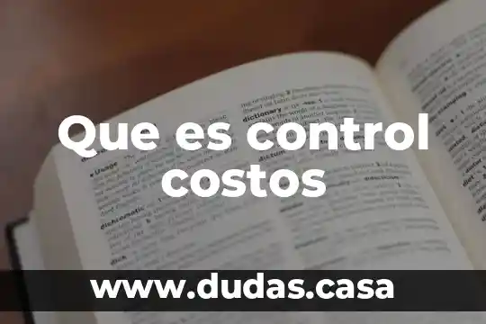 Que es control costos