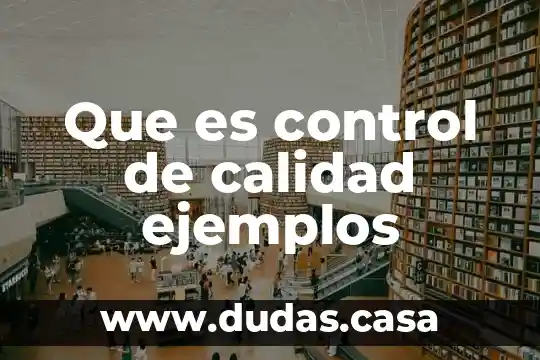 Que es control de calidad ejemplos