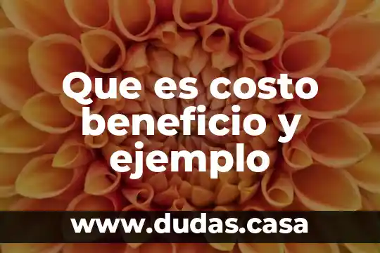 Que es costo beneficio y ejemplo