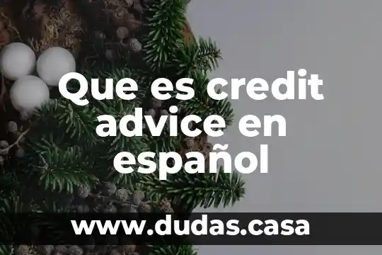 Que es credit advice en español