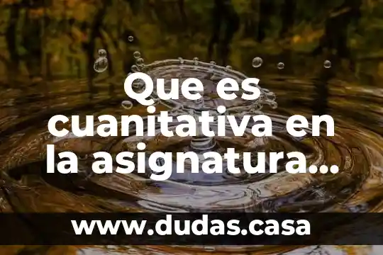 Que es cuanitativa en la asignatura cultura e identidad