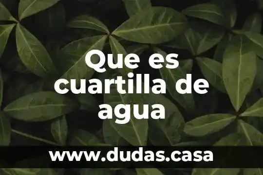 Que es cuartilla de agua