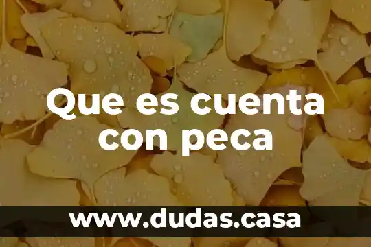 Que es cuenta con peca