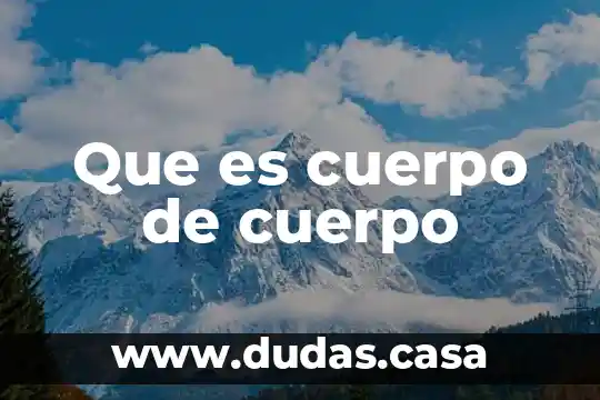 Que es cuerpo de cuerpo