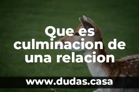 Que es culminacion de una relacion