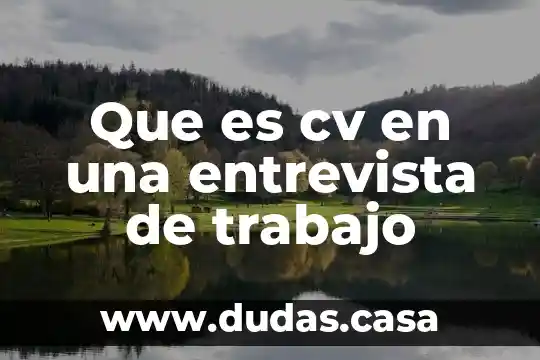 Que es cv en una entrevista de trabajo
